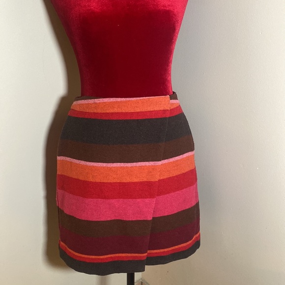 LOFT Petites Fall Colorful Multicolored Polyester Mini Skirt - Picture 3 of 7